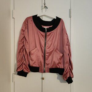 Hayden Off shoulder Roller Derby Pink Bomber jacket XL